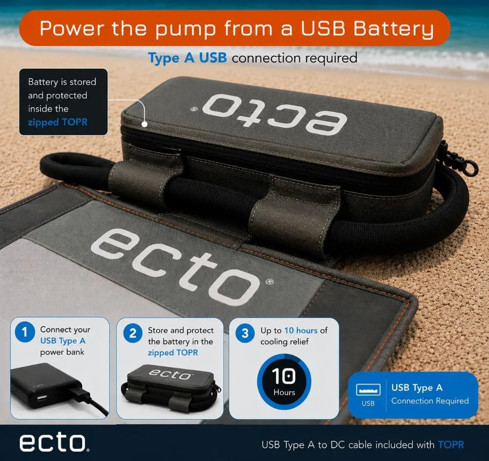Cooling Cushion, Cools Down 45°F Up to 10 Hours, Battery Powered for Chair, Car Seat, Camping, Golf Cart, Standard Size
