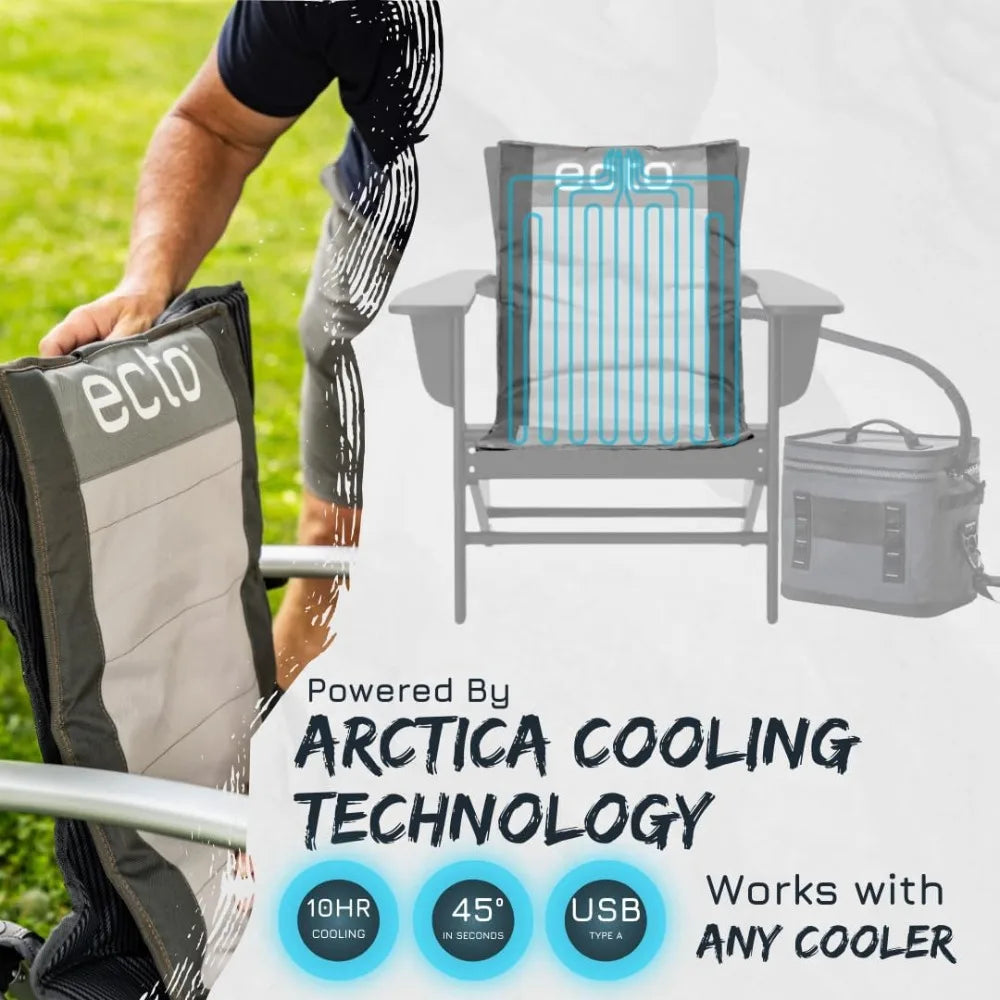Cooling Cushion, Cools Down 45°F Up to 10 Hours, Battery Powered for Chair, Car Seat, Camping, Golf Cart, Standard Size