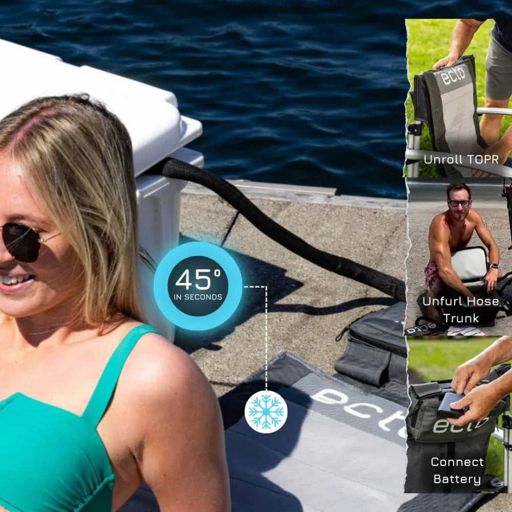 Cooling Cushion, Cools Down 45°F Up to 10 Hours, Battery Powered for Chair, Car Seat, Camping, Golf Cart, Standard Size
